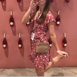 Pink Ruffle Wrap Dress